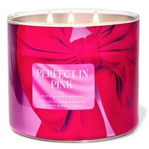 Bath & Body Works Perfect in Pink 3-Wick Candle NEW / Safe Shipping